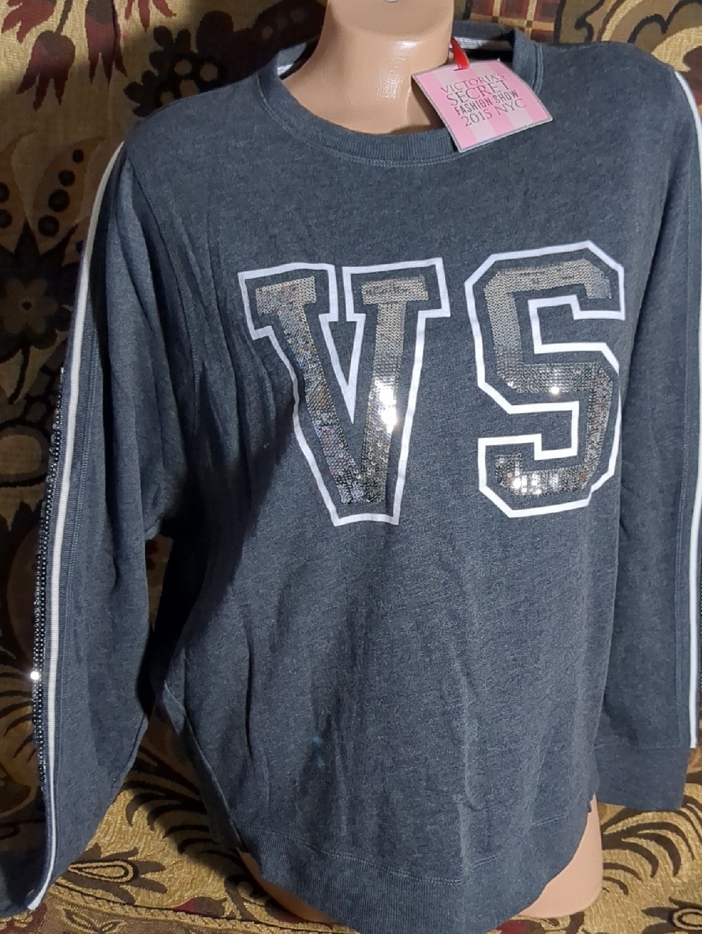 Victoria's Secret Charcoal Grey Sequin VS Pullover